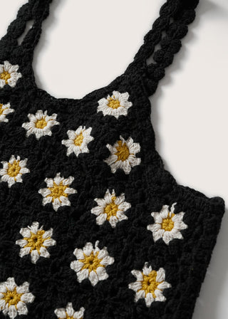 Camiseta de Tirantes con Calados Florales