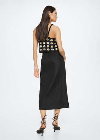 Camiseta de Tirantes con Calados Florales