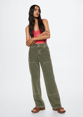 Camiseta de Tirantes con Tejido de Canalé