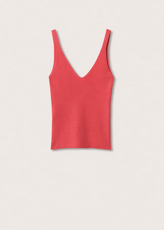 Camiseta de Tirantes con Tejido de Canalé