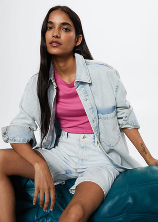 Camiseta Manga Corta con Canalé