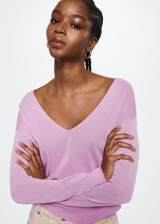 Sudadera Cuello V con Detalle de Elástico