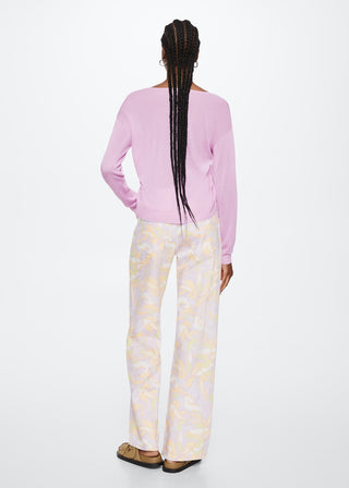 Sudadera Cuello V con Detalle de Elástico