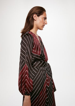 Vestido Manga Larga con Estampado Retro