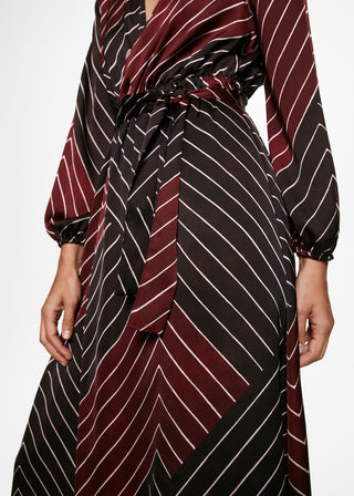 Vestido Manga Larga con Estampado Retro