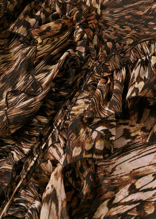 Blusa con Volantes Estampado Animal Print