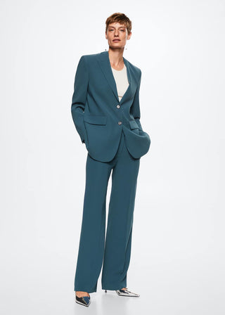 Pantalón Recto con Bolsillos Decorativos