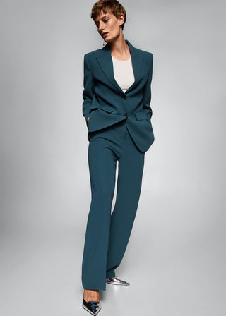 Pantalón Recto con Bolsillos Decorativos