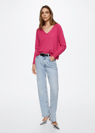 Sudadera Cuello Pico con Canalé