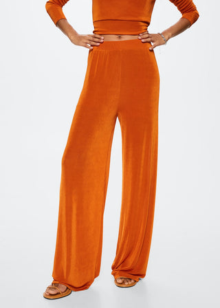 Pantalón Satinado con Cintura Elástico