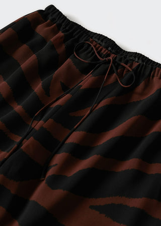 Pantalón Semitransparente con Estampado Animal Print