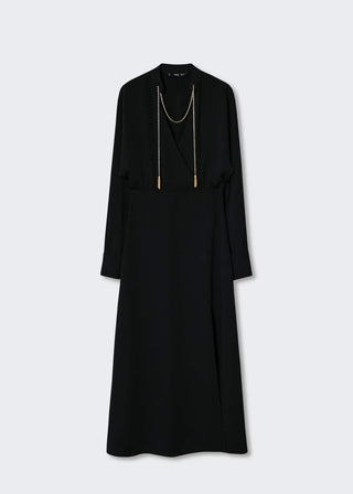 Vestido Largo con Detalle de Cadena