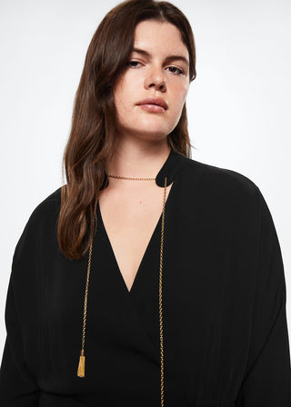 Vestido Largo con Detalle de Cadena