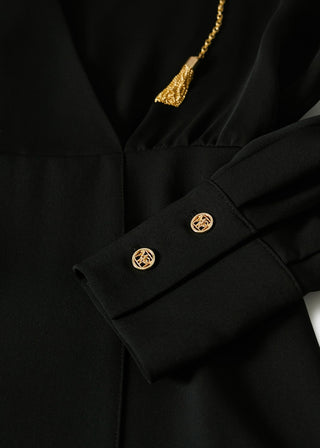 Vestido Largo con Detalle de Cadena