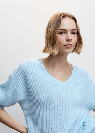 Sudadera Cuello V con Canalé