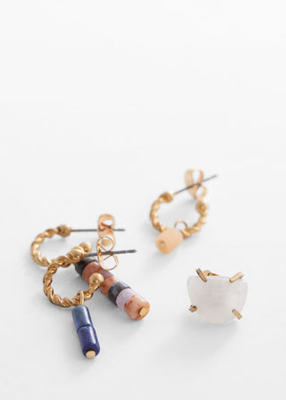 Paquete de 4 Aretes con Abalorios