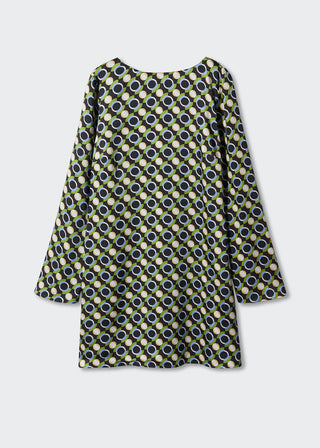 Vestido Manga Larga Acampanada con Estampado