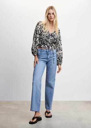 Blusa Cruzada con Estampado Floral