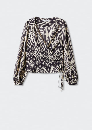 Blusa Cruzada con Estampado Floral