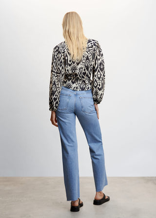 Blusa Cruzada con Estampado Floral