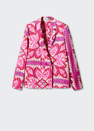 Camisa Satinada con Estampado Paisley