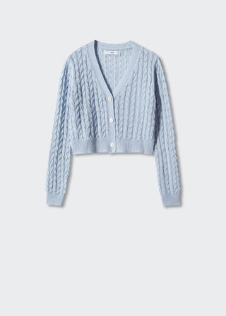 Cárdigan Crop de Punto Trenzado