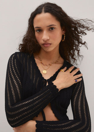 Cárdigan Crop con Lazos Ajustables