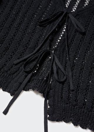 Cárdigan Crop con Lazos Ajustables