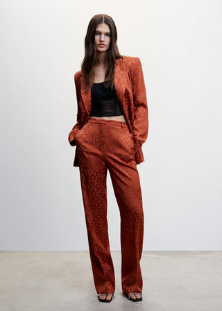 Blazer Satinada con Estampado de Puntos