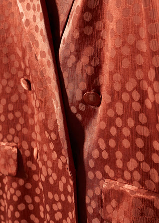 Blazer Satinada con Estampado de Puntos