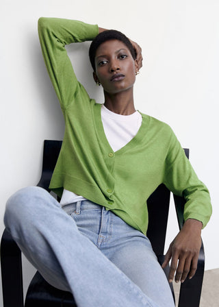 Cárdigan Recto con Detalle de Botones