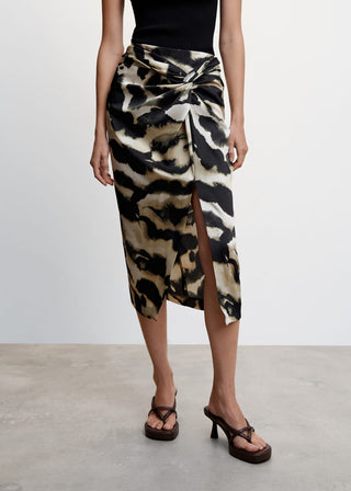 Enagua Talle Medio con Estampado Abstracto