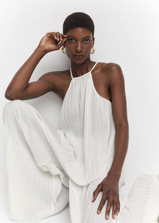 Blusa Cuello Halter Diseñ Plisado