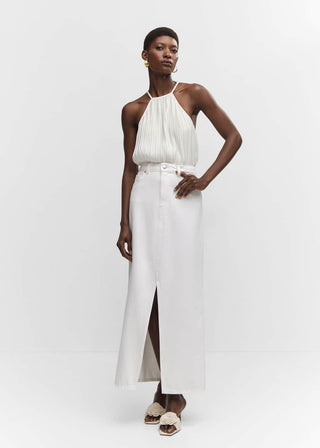 Blusa Cuello Halter Diseñ Plisado