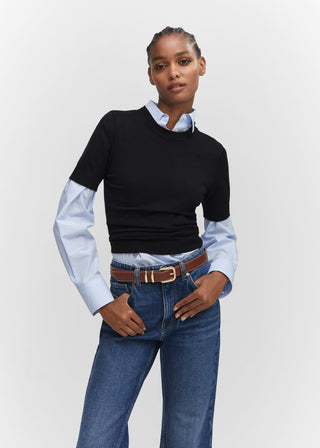 Jeans Rectos Talle Medio con Bolsillos