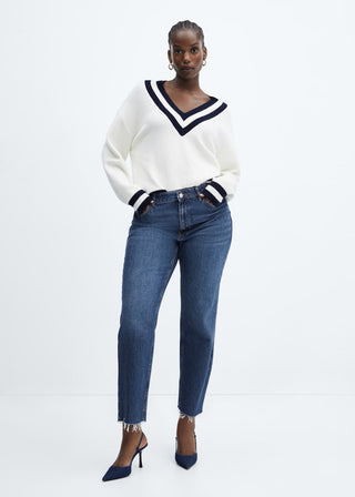 Jeans Rectos Talle Medio con Bolsillos