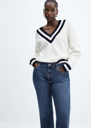 Jeans Rectos Talle Medio con Bolsillos