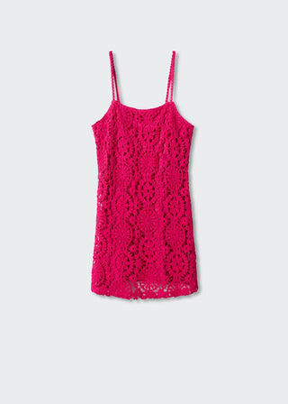 Vestido de Tirantes con Tejido de Crochet