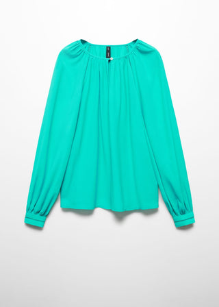 Camisa Manga Larga con Detalles Fruncidos