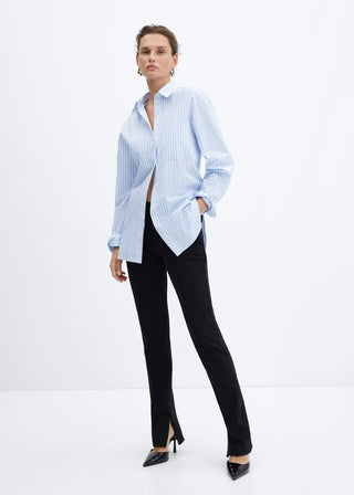 Camisa Manga Larga con Estampado de Rayas