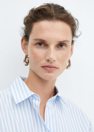 Camisa Manga Larga con Estampado de Rayas