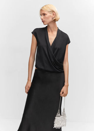 Blusa sin Mangas con Cuello Cruzado