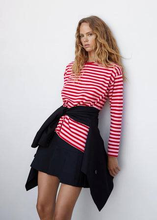 Camiseta Manga Larga Estampado de Rayas