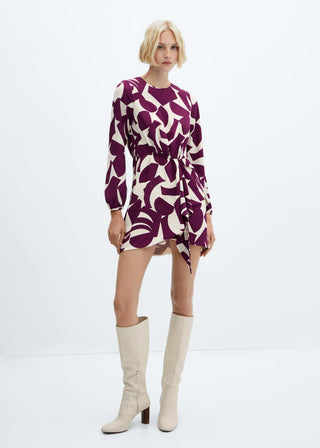 Vestido Manga Larga con Estampado