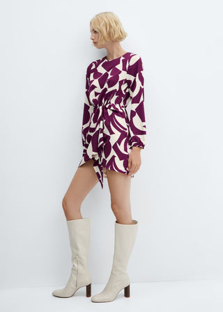 Vestido Manga Larga con Estampado