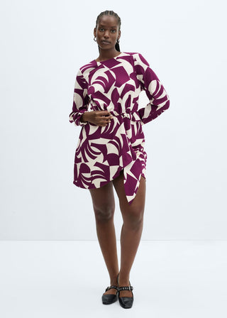 Vestido Manga Larga con Estampado