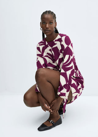 Vestido Manga Larga con Estampado