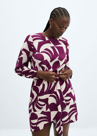 Vestido Manga Larga con Estampado