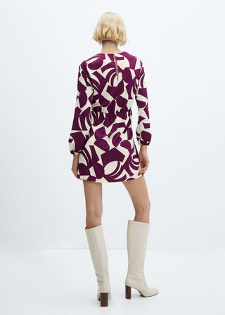 Vestido Manga Larga con Estampado