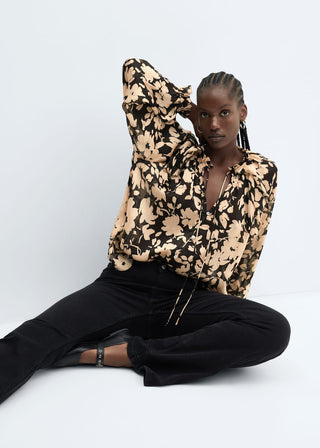 Blusa Manga Larga con Estampado Floral